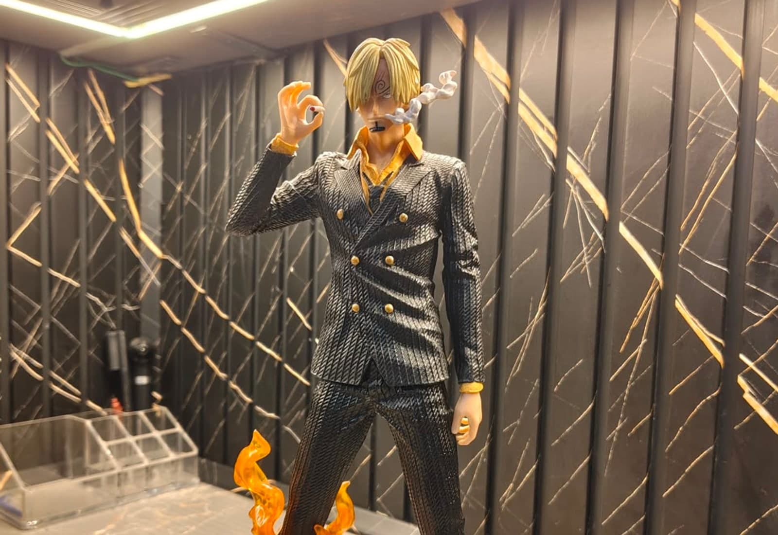 One Piece Sanji collectible figure displayed in the studio