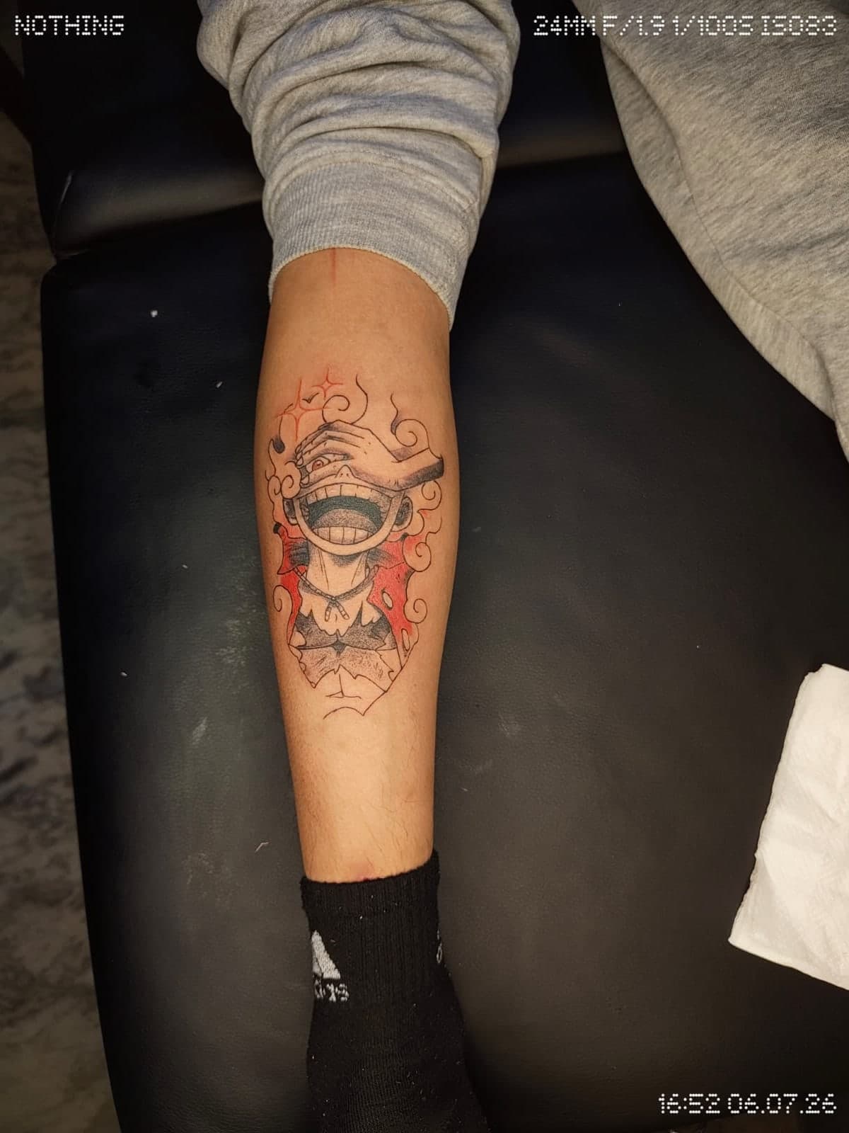 Anime calf piece drawn from a client's reference